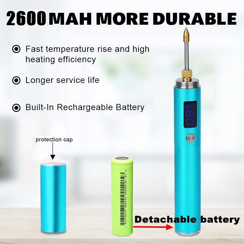 New High-Power Adjustable Voltage Rechargeable Soldering Iron with Cover Portable Mini Wireless Welding with Dormant Led Digital Display