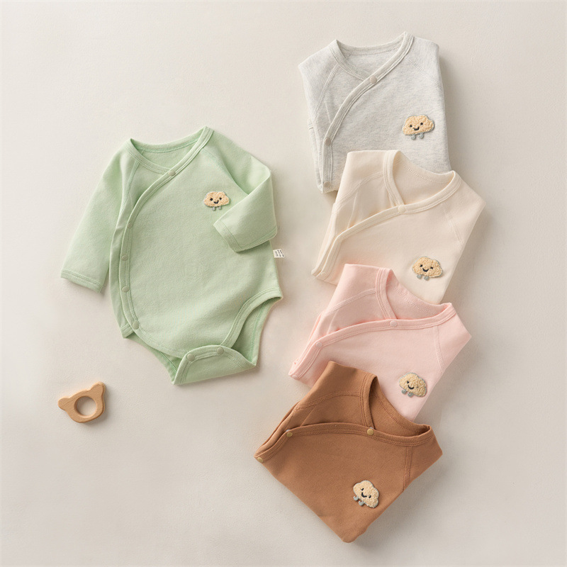 Новая одежда для новорожденных осень-зима 2024, хлопковый конверт, треугольные штанишки Ha-Yi, без косточек, класс A, для детей 0-1 год