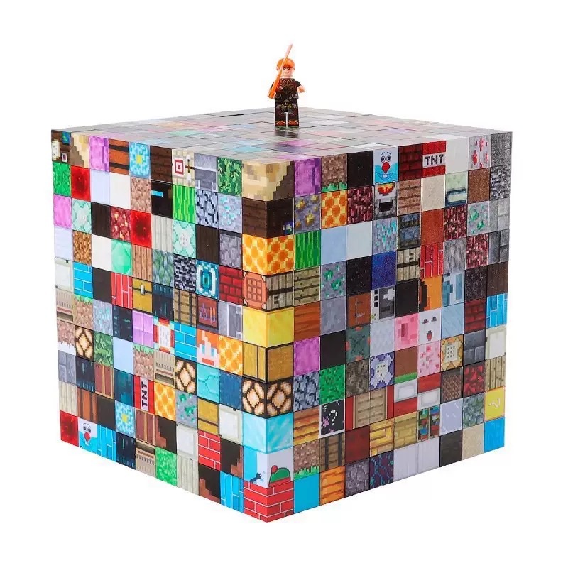 Cross-Border My Magnetic Block World Magnetic Cube Building Blocks Magnetic Particle Educational Assembly Toys Mixed Figures Dolls