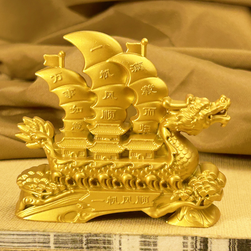 Creative Pure Brass Smooth Sailing Sailboat Ornaments Wine Cabinet Decorations Crafts Office Living Room Desktop Home