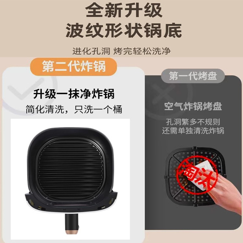Chigo Air Fryer Smart Visual Oil-Free Electric Fryer for Home Use, No Flipping Required, Multifunctional, Large Capacity, 2025 New Model