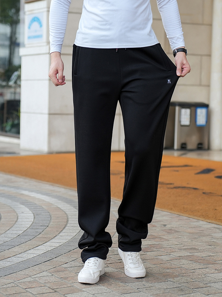 Tall 110cm Long Velvet Sweatpants Youth High Waist Plus Fat Thickeneded Loose Large Size Men 2322