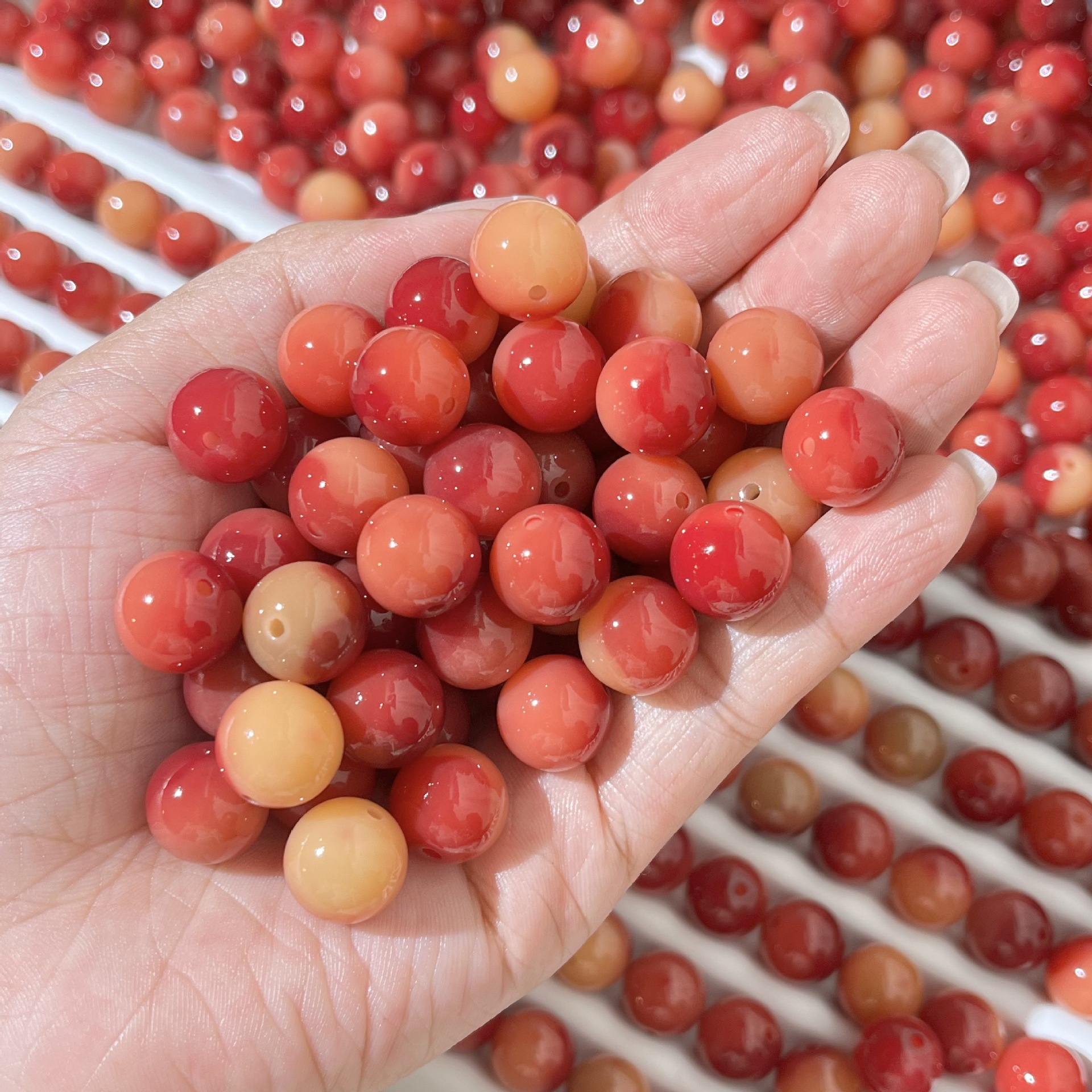 New cherry Luo floating flower natural bodhi round beads loose beads Wen play Buddha beads jewelry pendant bracelet accessories wholesale