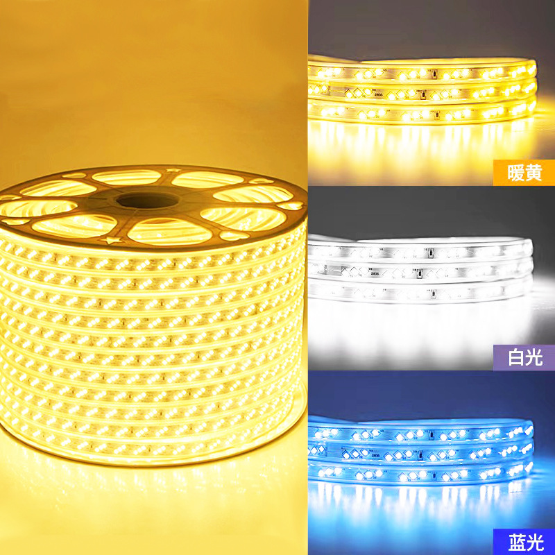 Led220V High Voltage Lamp with Bare Board 2835 Wick Outdoor Courtyard Waterproof Lighting High Brightness Flexible Soft Light Strip