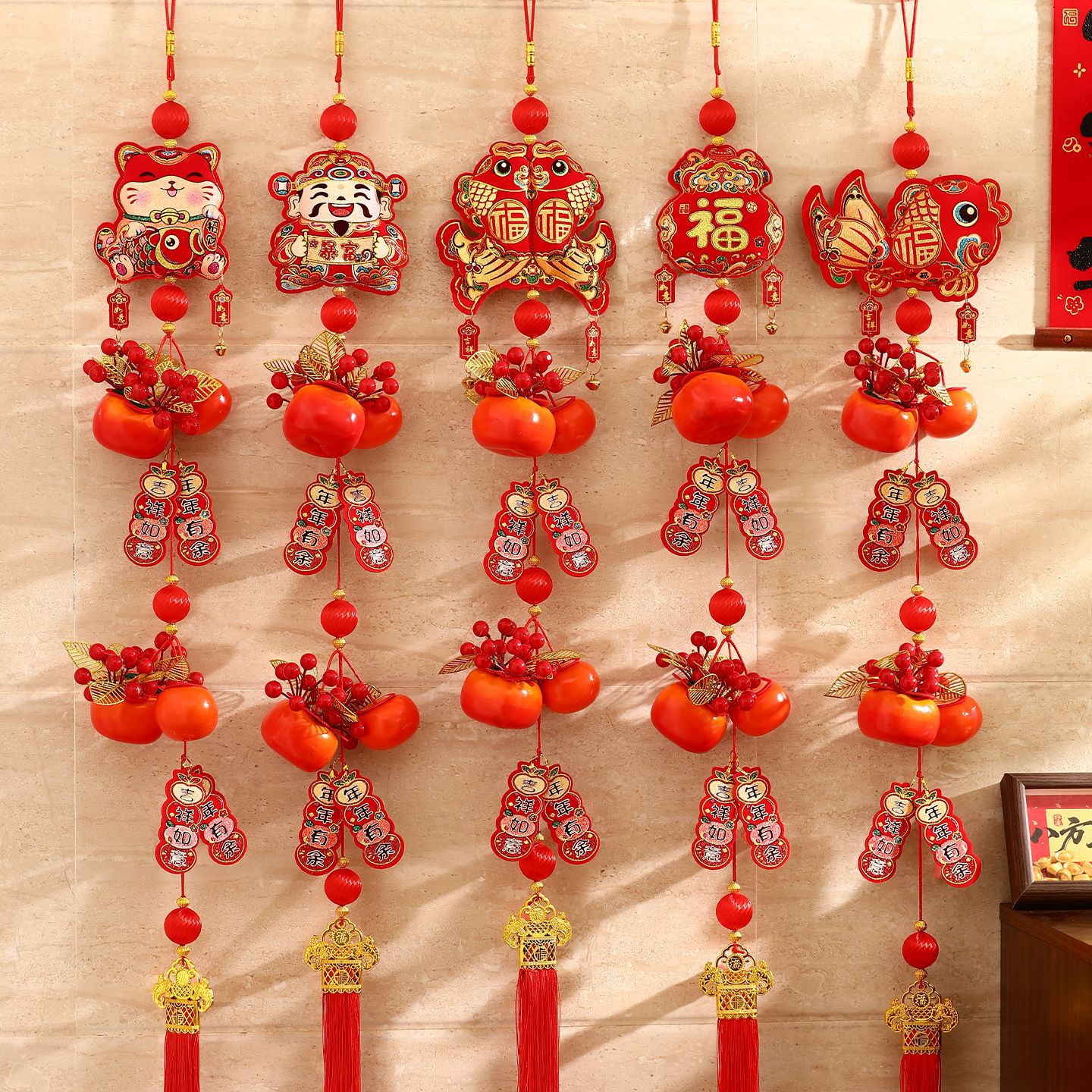 2026 New Year Hanging Decorations Festive Living Room Ornaments Year of the Horse Spring Festival Entrance Door Hanging String Decorations Wholesale