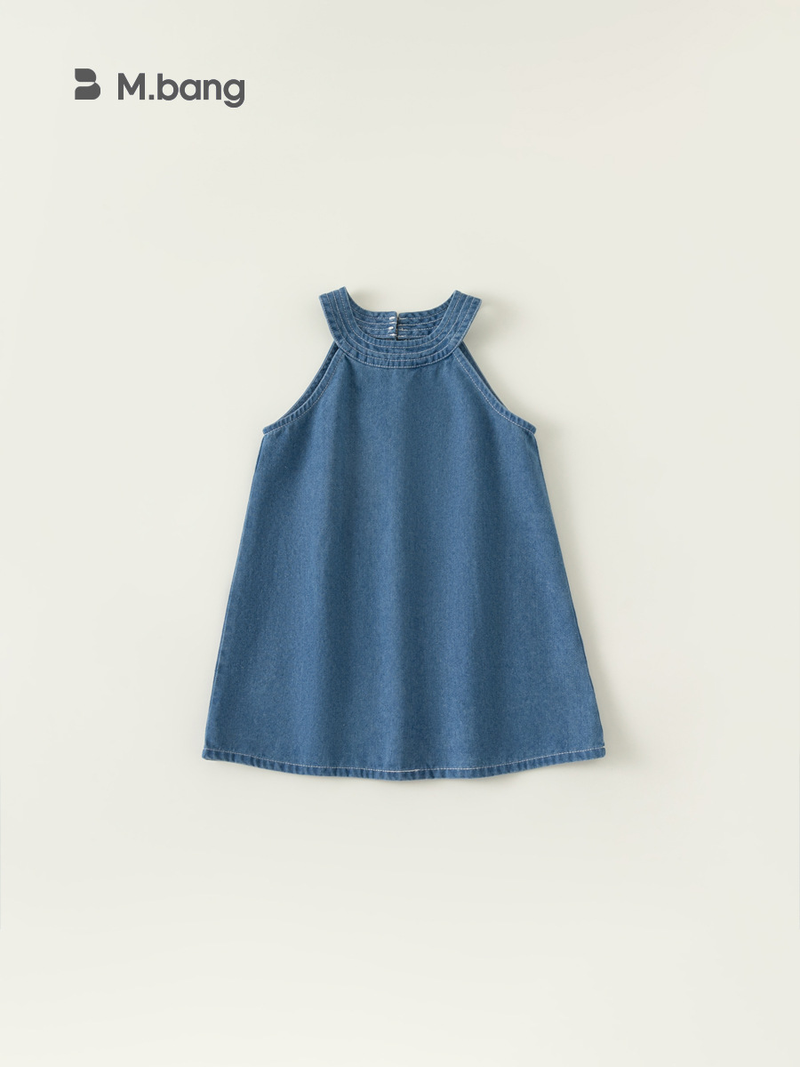 Youbao Children's Clothing Summer New Sleeveless Denim Halter Dress for Young Girls Sweet Girls' Dress