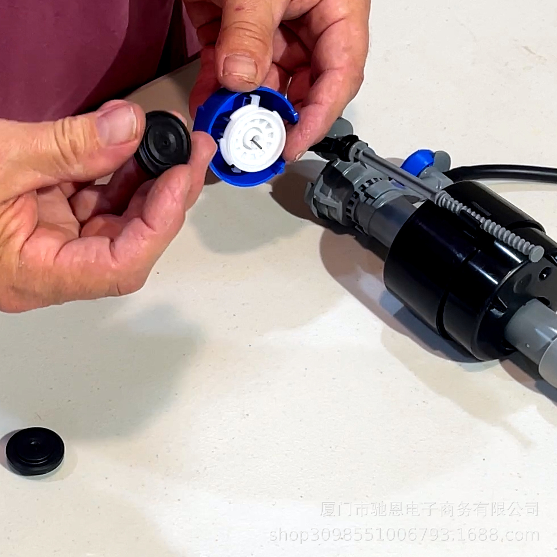 Original Toilet Tank with 83143 Toilet Fill Valve Seal Replacement