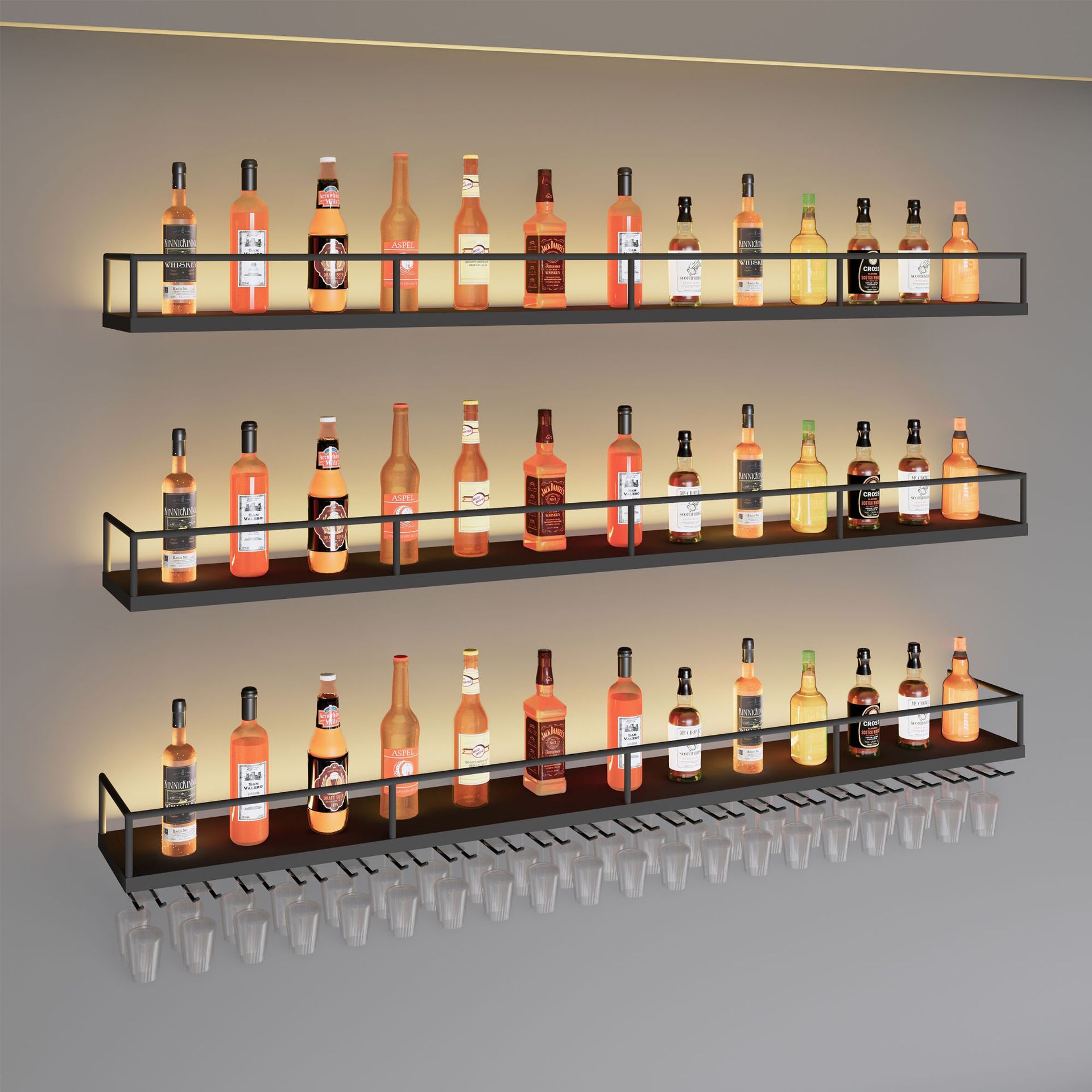 Простой настенный стеллаж для вина в ресторане, барный шкаф из железа, подвесной шкаф для хранения, подставка для бокалов