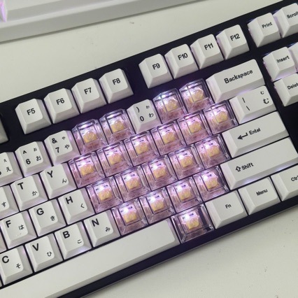 DIY Transparent Heart-Shaped Translucent Keycaps Pc Material Original Height Magnetic Switch Mechanical Keyboard Keycaps Custom Colorful Keycaps