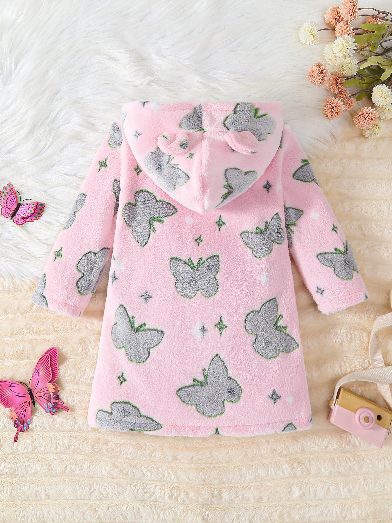 Foreign Trade Cross-Border Wholesale Dropshipping European and American New Style Boys' Plush Hooded Long-Sleeved Jacket Star Astronaut Flower