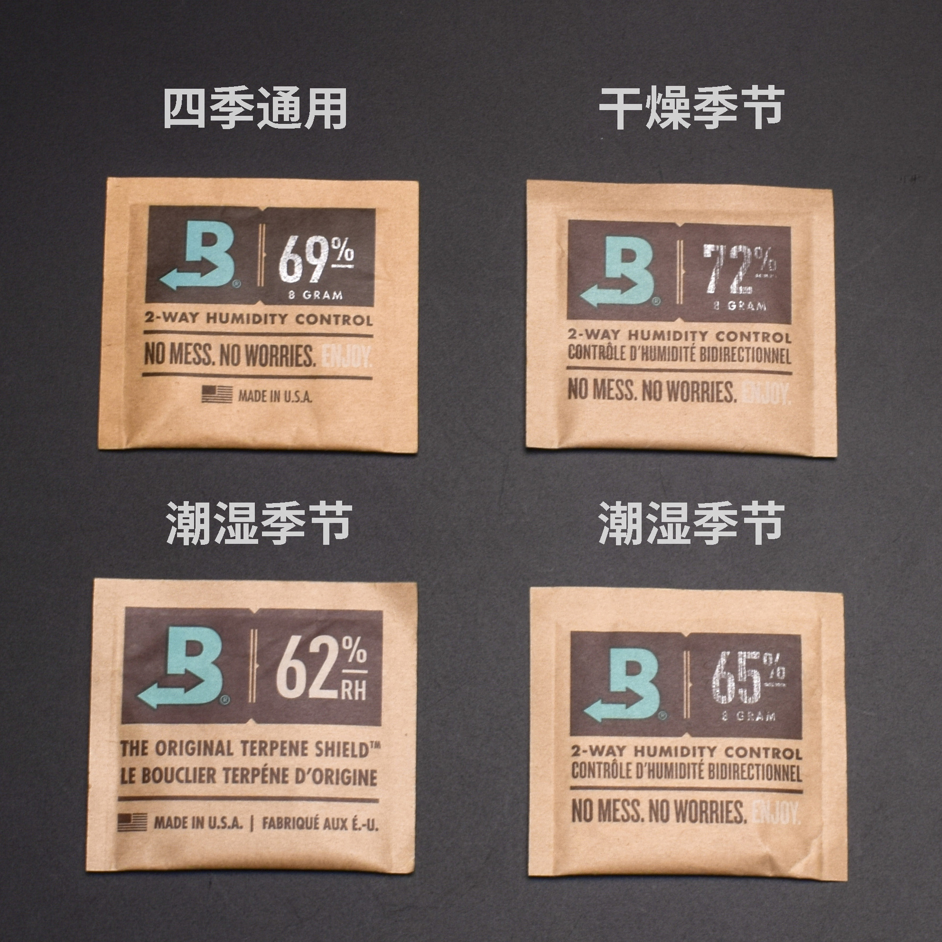 Imported Boveda cigar moisturizing bag 72 62 65 69% tobacco 8G moisturizing bag