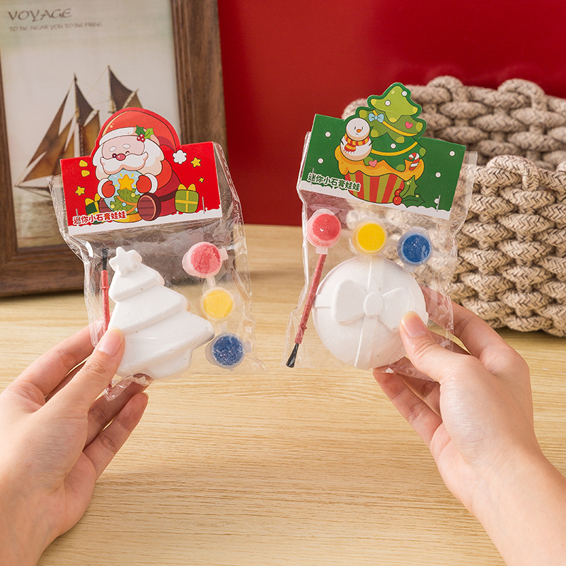 Children's Christmas Plaster Creative Handmade DIY Graffiti Bag Plaster Doll Surprise Set Reward Small Gift
