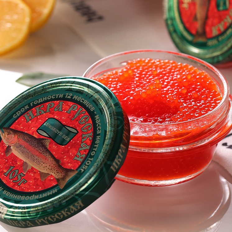 Russian Imported Baltic Caviar Sauce 105g Imitation Synthetic Caviar Sturgeon Tsar Wholesale Canned Product