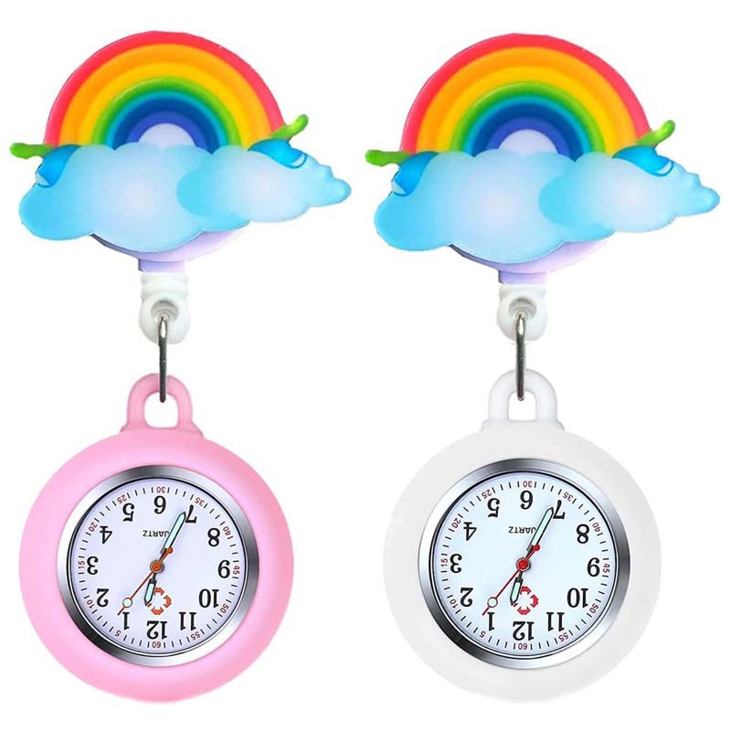 Часы для медсестёр с легким ремешком, телескопическая верёвка, милые часы для медсестёр, карманные часы для экзаменов, силиконовый комплект часов, часы на грудь