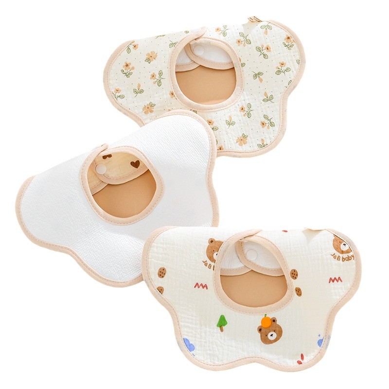 Pure Cotton Baby Saliva Napkin Male Baby Bib Pure Cotton Waterproof Saliva Napkin Newborn Rice Pocket Bib