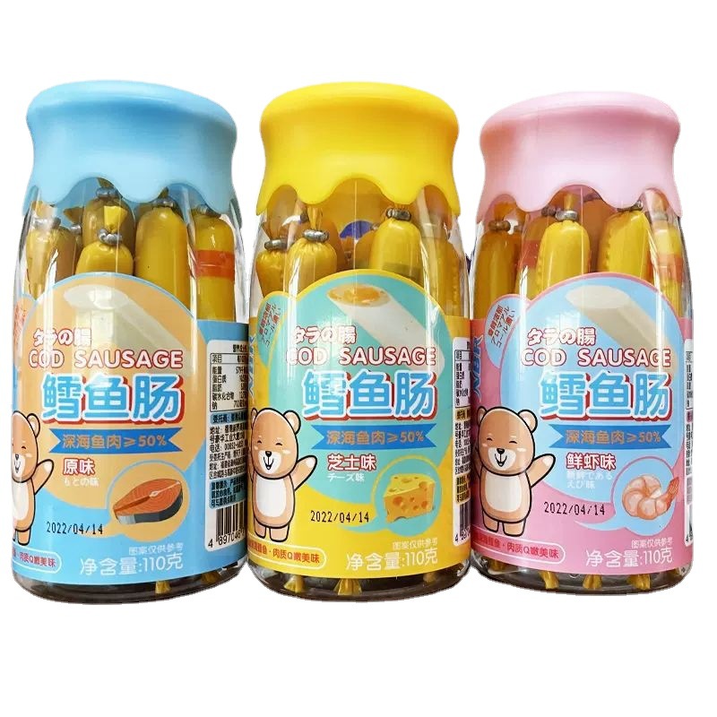 Cod Sausage, Deep-Sea Cod Cheese Sausage, Cod Sausage, Children's Snacks, Infant Snacks, Baby Snacks, Snacks