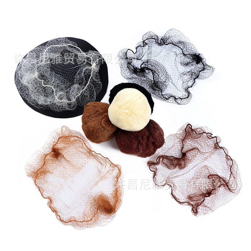 Foreign trade 5mm small hole ultra-fine invisible hair net ball head professional hair net bag wig hair cover hair curler
