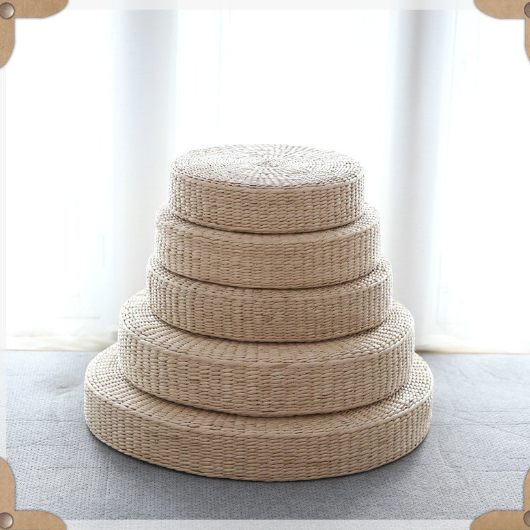 Handmade Straw Futon Cushion Cushion Cushion Cushion Cushion Floor Mat Payer Buddha Bay Window Cushion Round Japanese-style Solid Color Bay Window Cushion