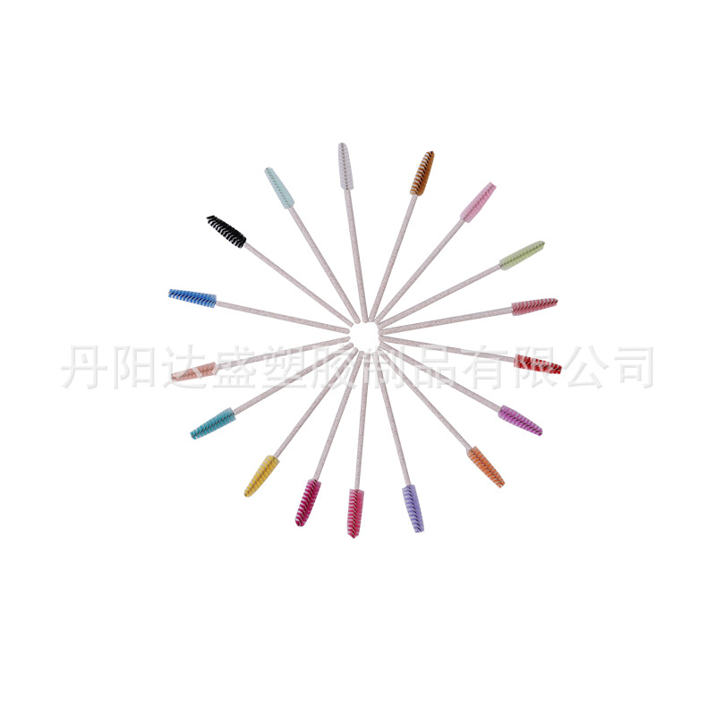 New Wheat Straw Disposable Color Eyelash Brush Solid Rod Dual-purpose Spiral Eyebrow Brush Eyelash Comb Makeup Tool