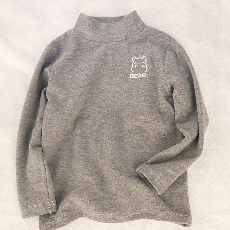 New boys' and girls' half turtleneck warm inner top children's T-shirt long sleeve children's bottoming shirt fashion