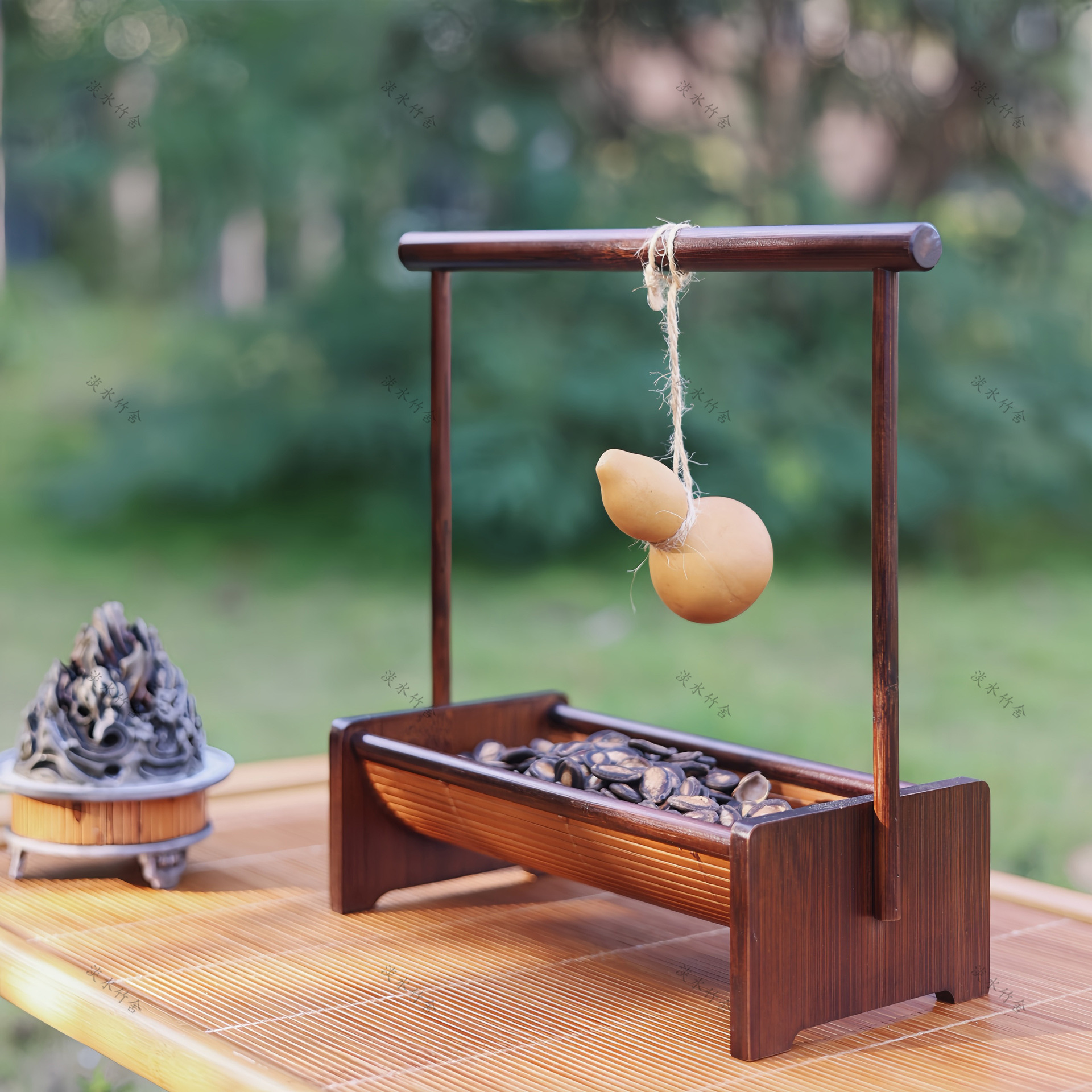 Fulu Portable Gourd Chinese Ceramic Dried Fruit Box Dried Fruit Basket Tea Snacks Melon Seeds Snacks Small Basket Around the Stove to Make Tea