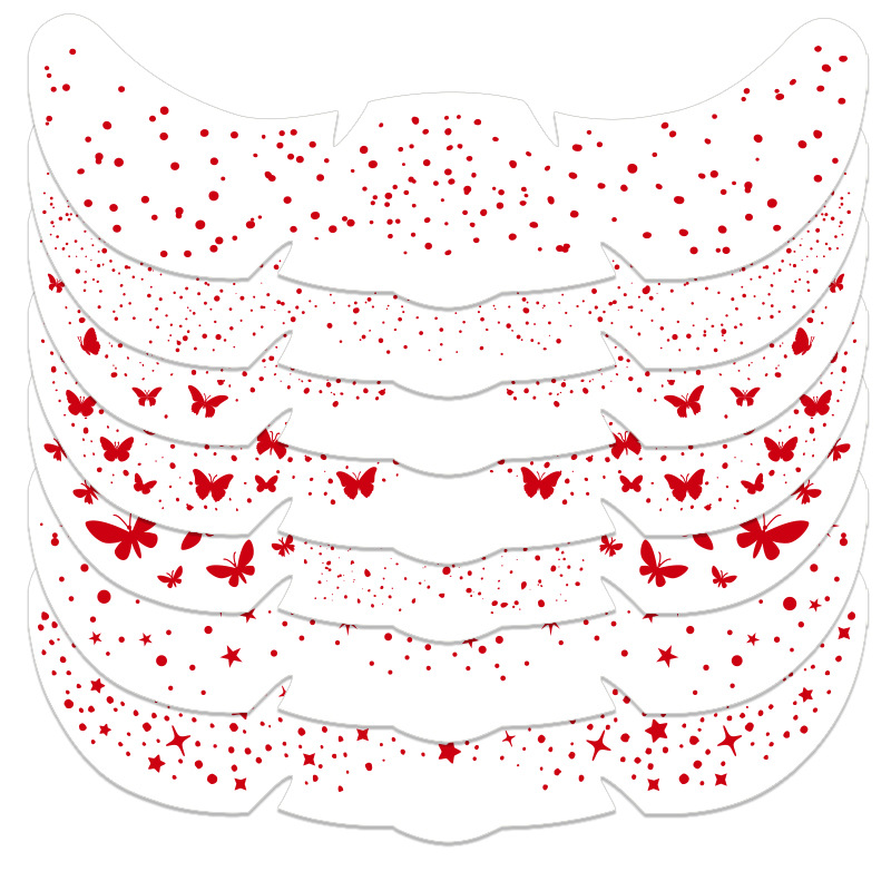 Cross-border European and American Freckles Tattoo Sticker Waterproof Sweat-proof Bronzing Rose Red Butterfly Makeup Sticker Temporary Face Sticker Amazon