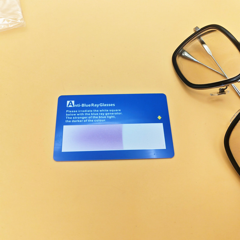 0.76Mmpvc Material Lens Anti-Blue-Violet Light Test Card Blue Light Blocking Test Experiment