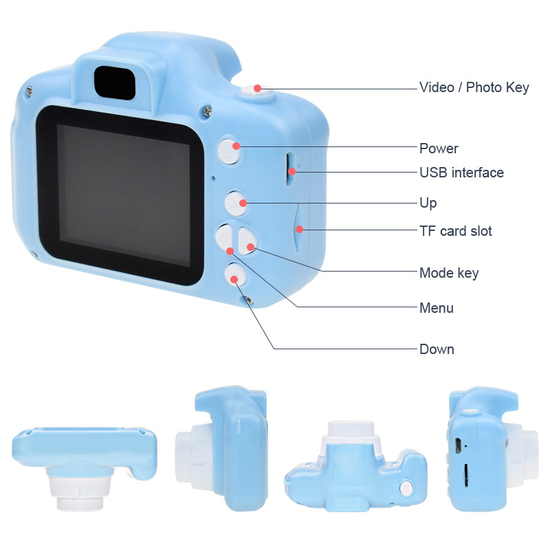 X2 Hd Kidsren's Digital Camera Cartoon Camera Cross-Border Portable Slr Camera Gift Toy Manufacturer Wholesale