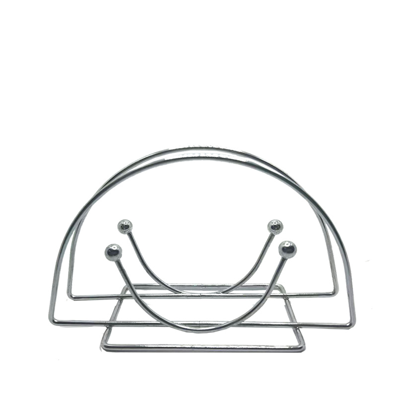 Nordic Kitchen Wrought Iron Semi-circular Vertical Tissue Holder Hotel Cafe Homestay Desktop Decoration Light Luxury Napkin Storage