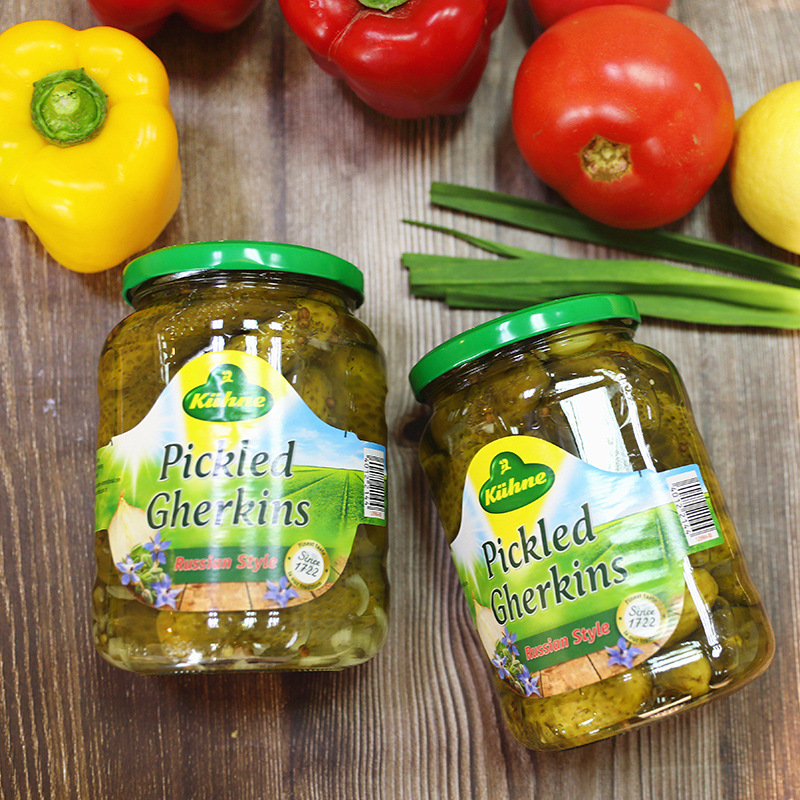 Free Shipping Guanli Russian-Style Canned Pickled Cucumber 670g German Imported Hamburger Salad Russian-Style Pickled Cucumber