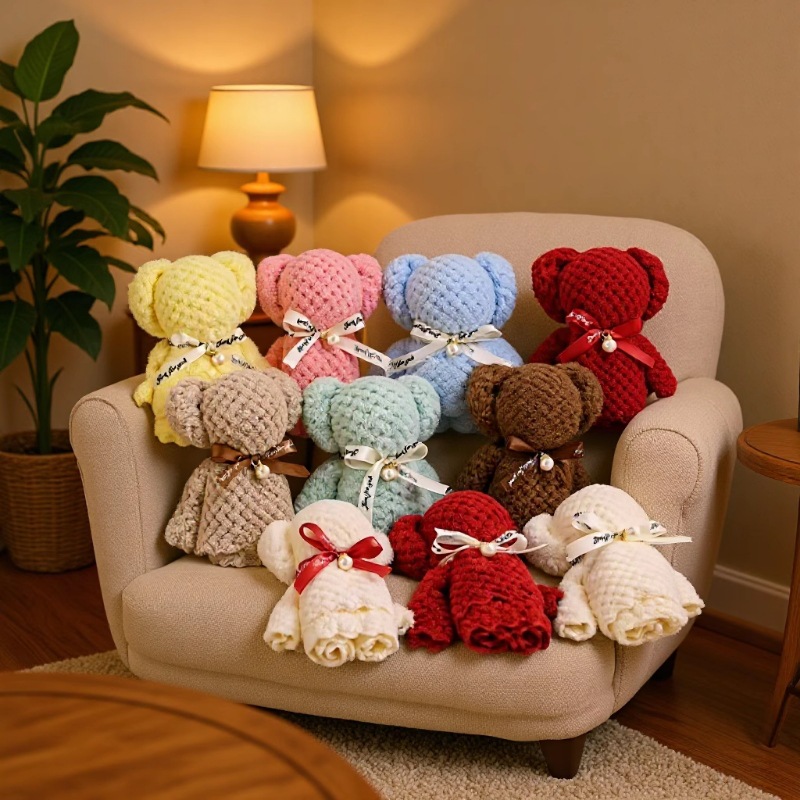 Coral Velvet Pineapple Pattern Pearl Bear Towel Souvenir Gift for Opening, Birthday, Return Gift, Wedding Celebration, Shop Gift Towel