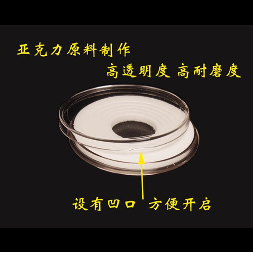 Acrylic Zodiac Commemorative Coin Round Box Yuan Daitou Silver Dollar Box Padded Collection Box Transparent Coin Box Ancient Coins