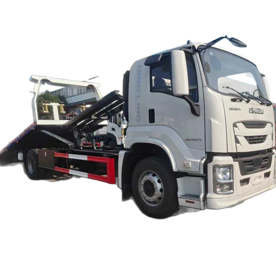 Exporting Qingling Isuzu 10-Ton Flatbed Tow Truck, Direct Supply from Manufacturer Siuzu Full-Floor Tow Rescue Vehicle