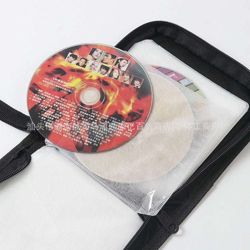 In-Stock Cd Case 40-Piece Oxford Cloth Car-Mounted Thickened Cd Box Disc Case Cd Storage Box Cross-Border Exclusive Supply