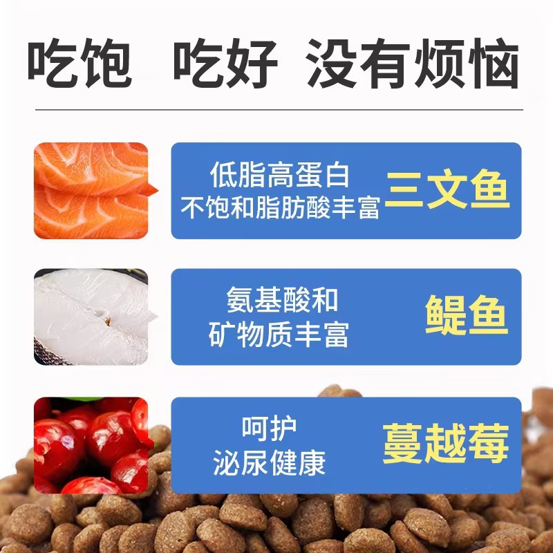 Mcfoody Cat Food Baicui Food Adult Cats and Kittens Full Price Full-Term Food Salmon Anchovy Nutritional Staple Food Wholesale 2kg