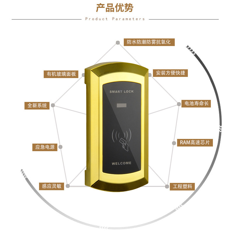 Sauna Room Sensor Lock Locker Electronic Lock Gym Cabinet Door Ic Lock Smart Card Lock