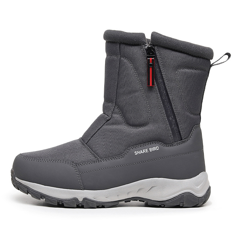 Winter Travel Outdoor Snow Boots for Men and Women Thickened Northeast Large Cotton Shoes Non-slip Warm Cotton Boots fleece-lined Snow Cotton