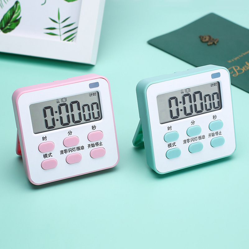 Kitchen timer fifth generation clock alarm clock timer can be set in the quiet room flashing light vibration and noise snooze