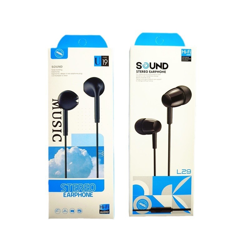 XU19 Series Wired Headset In-Ear Mobile Phone Wire Control 3.5 Round Hole Flat Ear In-Ear Headset