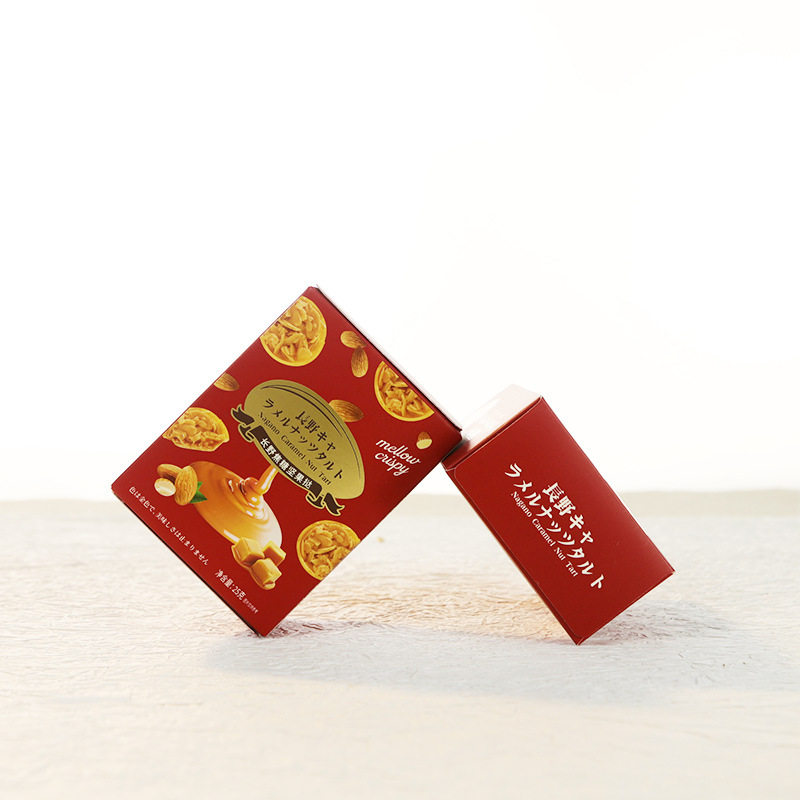 Vikoi Only Loves Nagano Caramel Nut Tart Wedding Birthday Souvenir Snacks Wholesale Red Square Box 25g/4 Bags