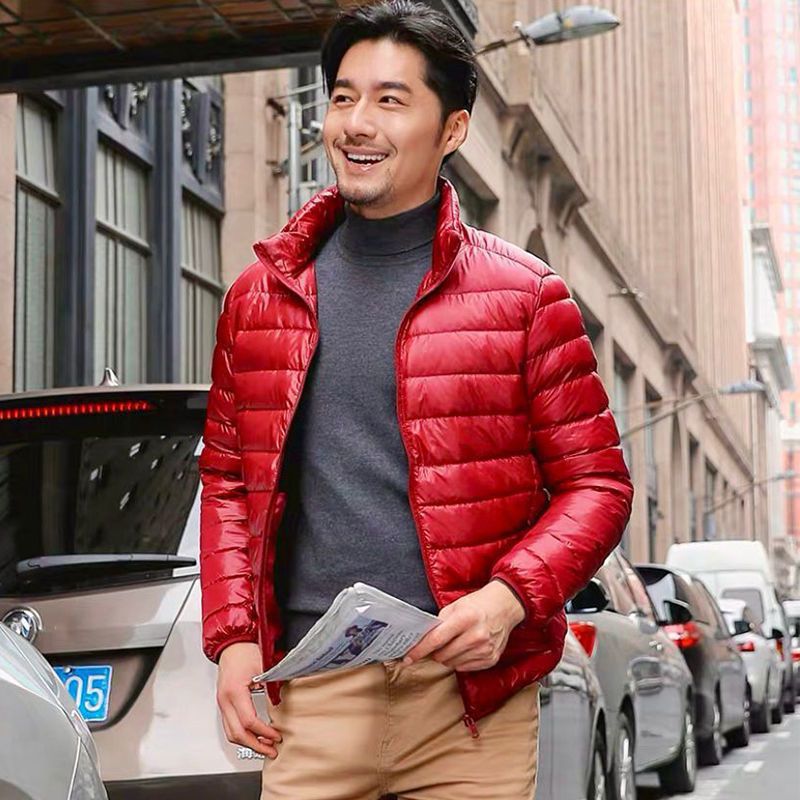 Winter Autumn and Winter Down Jacket Men's Short Lightweight Business Fashionable Trendy Hooded Thickened White Duck Down Jacket for Men