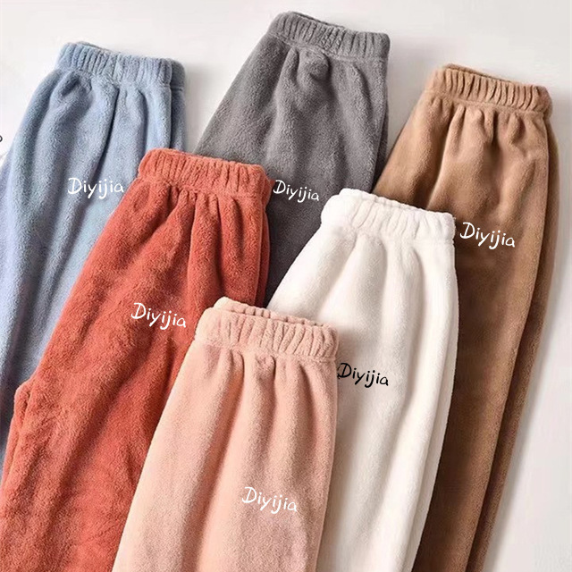 Double-sided Velvet Warm Pants Spring and Winter Warm Coral Velvet Casual Loose Pajama Pants Home Wearable for Students Lazy People Warm