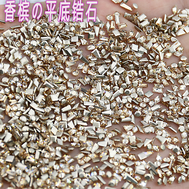 Смешанные шампанские цветные алмазы для ногтей мини плоское дно с фаской циркон специальные формы вспышка DIY алмазы для ногтей украшения капля воды