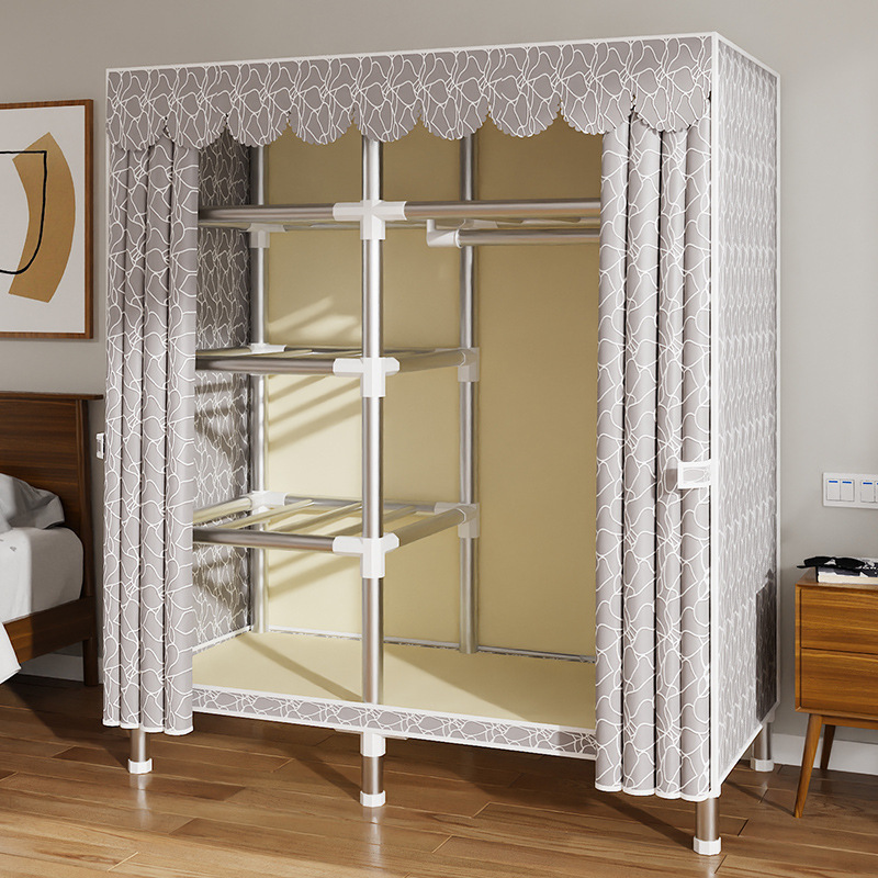 Simple Wardrobe for Home Bedroom, Fabric Wardrobe for Rental House, Sturdy and Durable, Economical Small Wardrobe for Single Person