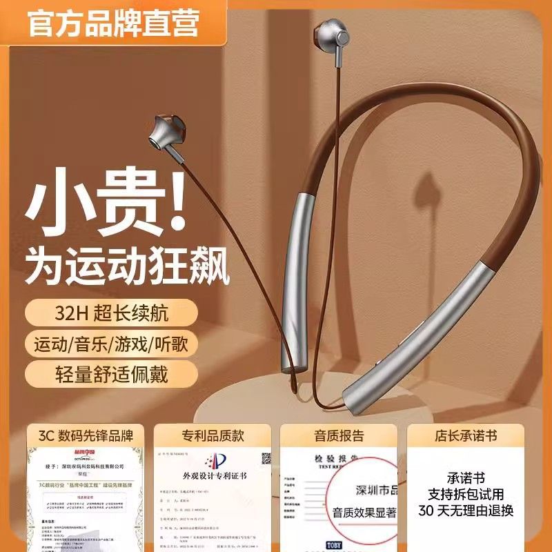 Voice of Berlin Wireless Bluetooth Headset USB Charging Hanging Neck Type Ultra-Long Battery Life Karaoke Noise Reduction Ios Android Neutral