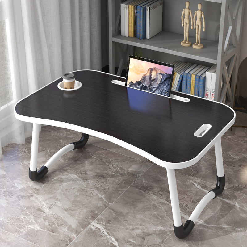 Laptop Desk for Bed, Foldable with Built-In Drawer and Card Slot, Suitable for Students' Dormitories, Lazy Desk, Portable Office Desk
