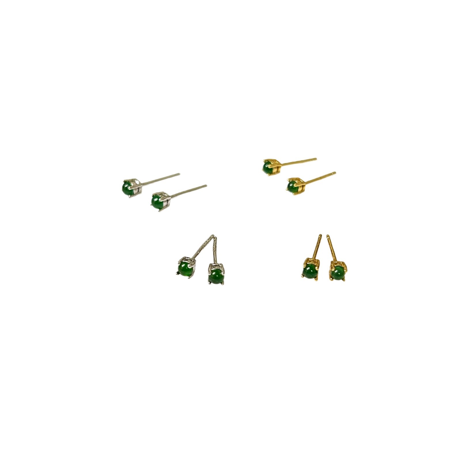 Sihui Source Natural Emerald Dangerous Material Ice-seed Yang Green Earrings S925 Sterling Silver Mini All-match Earrings Accessories
