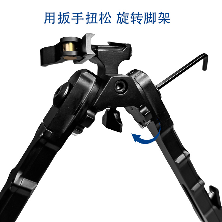 Factory Cross-Border Wholesale Outdoor Tactical V9 Integrated Flat-Top Bamboo Tripod Black Aluminum Alloy Retractable and Rotatable