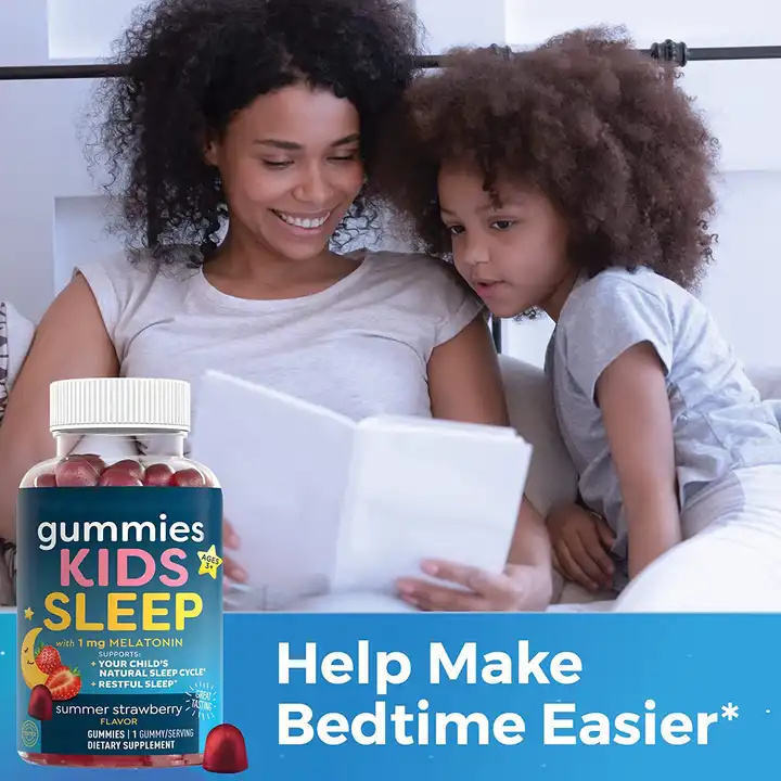 Children's Sleep Gummies Kids Sleep Gummies Fruity Melatonin Export Hot Selling Factory Ready Stock
