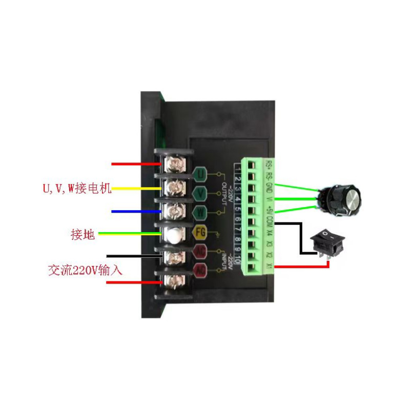 Single-phase AC220V UX simple small mini three-phase inverter fan pump special single in three out